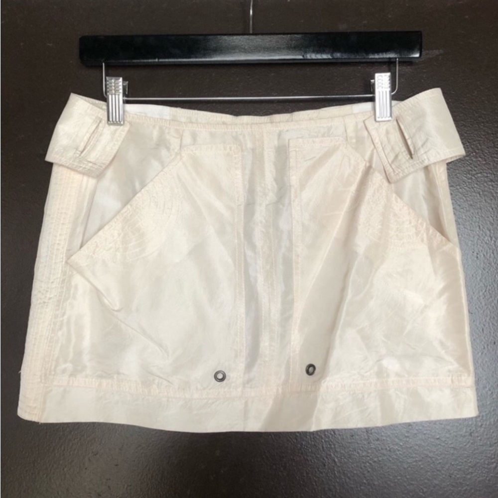 GUCCI] by Tom Ford Y2K Off White Silk Sateen Mini skirt
